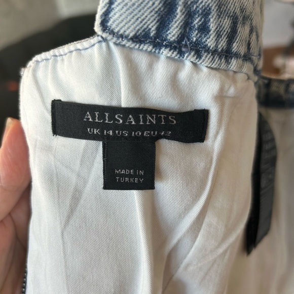 NEW Allsaints Charli denim corset in mid wash - Picture 5 of 9